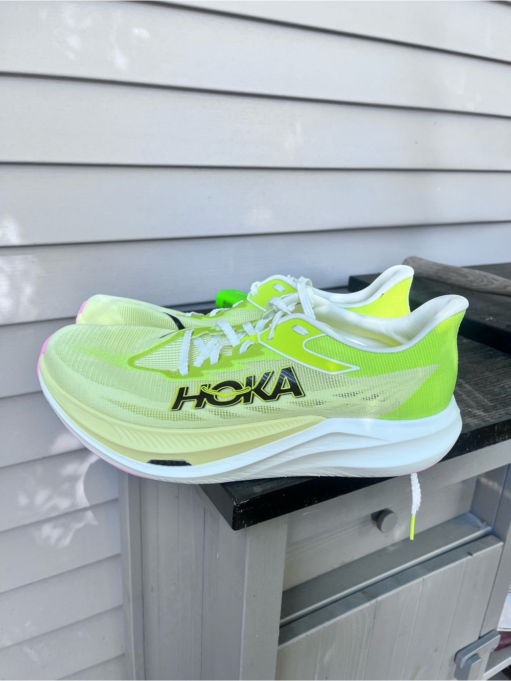 Hoka Rocket X 3 Women’s Neon Lime Mesh Running Shoes